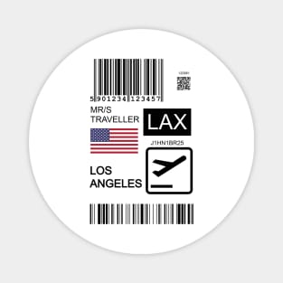 Los Angeles USA travel ticket Magnet